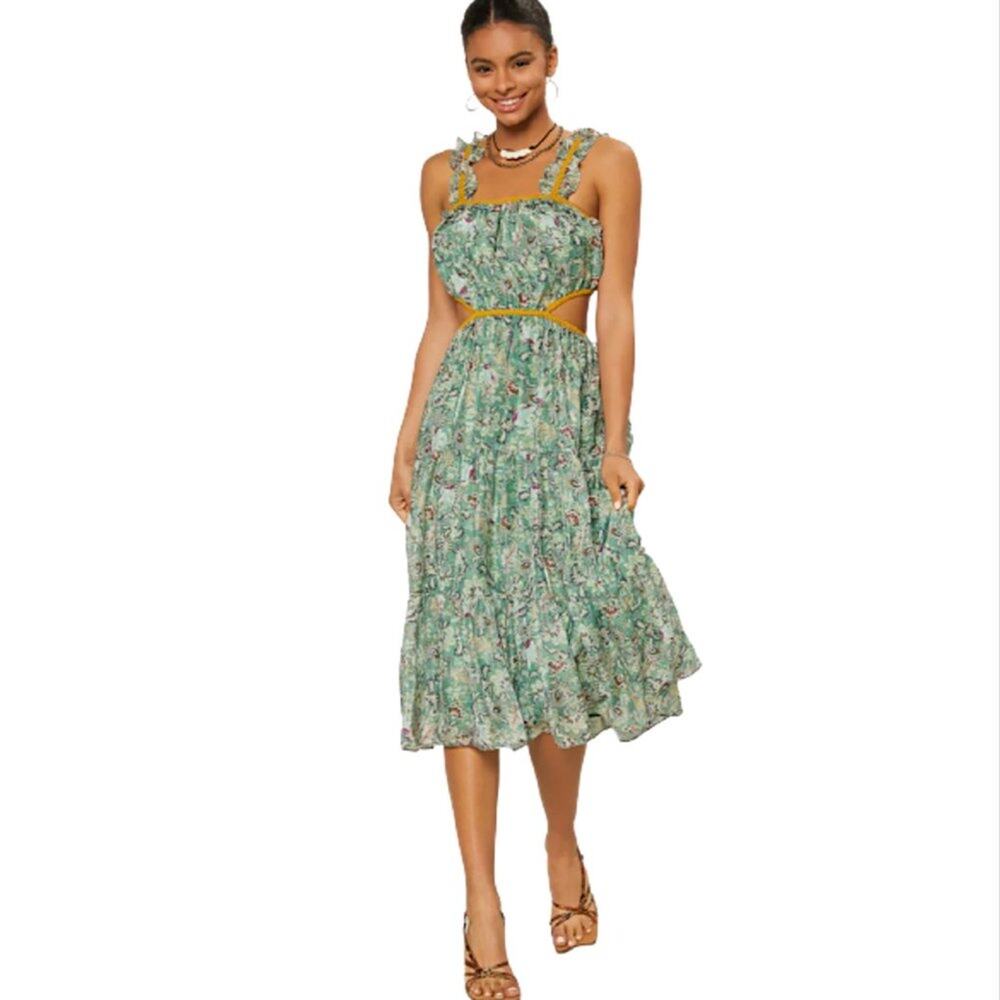 Current Air Green Floral Midi Dress - Picture 6 of 7